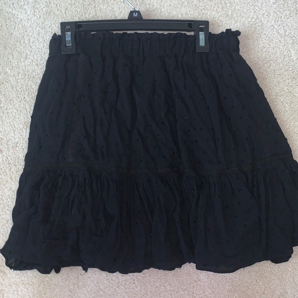 Mini Black Flowy Skirt